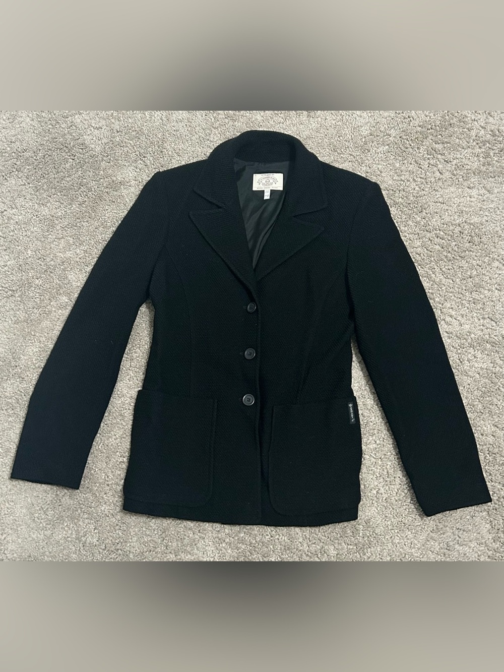 Armani Jeans Women’s Black Wool Button Front Lined Blazer Made Italy 8